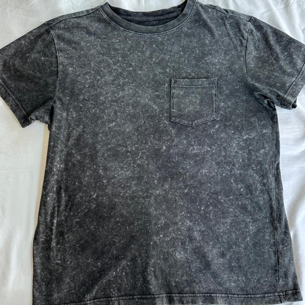 Original Use Mens Black Acid Wash Pocket Tee Short Sleeve T-Shirt Size M